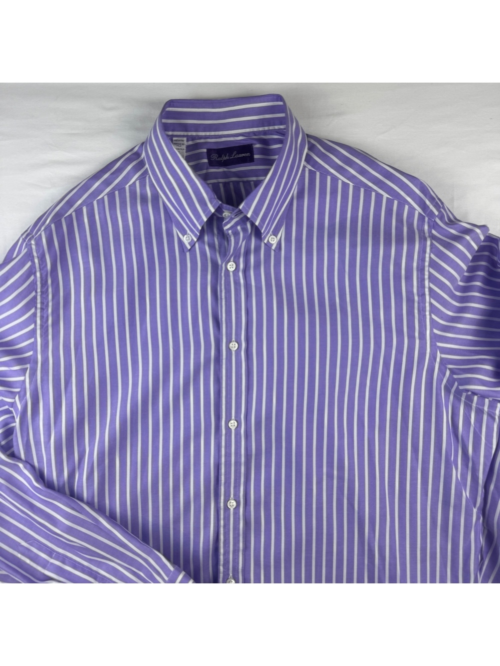 Ralph Lauren PURPLE LABEL Striped Button-Down Shirt XL French Cuff ITALY